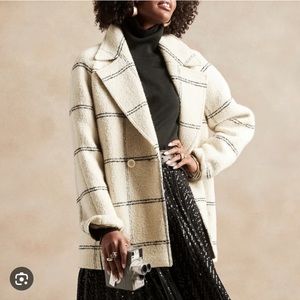 Banana Republic Oversized Italian Bouclé Cocoon Jacket Coat